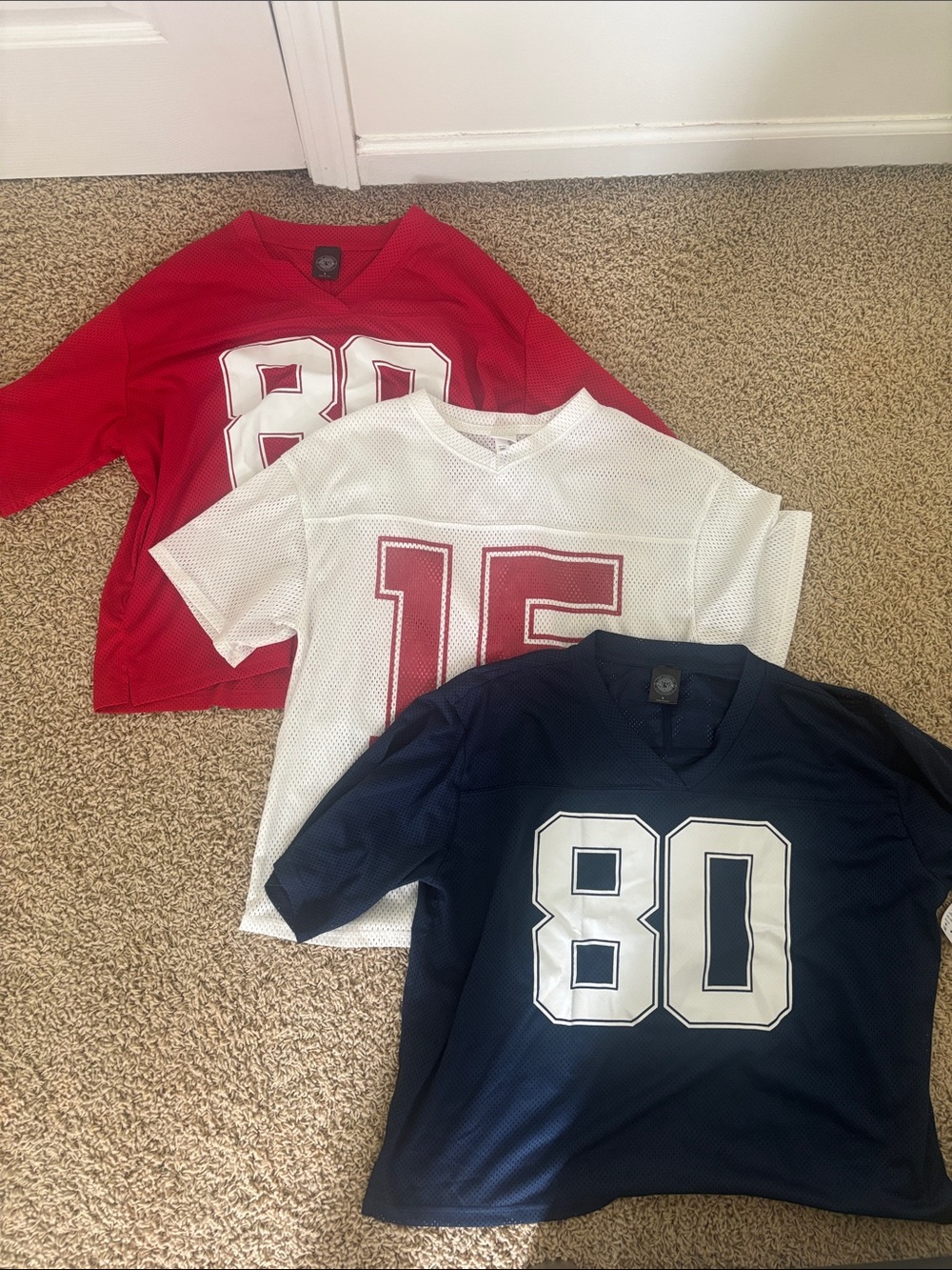 Jersey Top with Number - Red, White, Navy